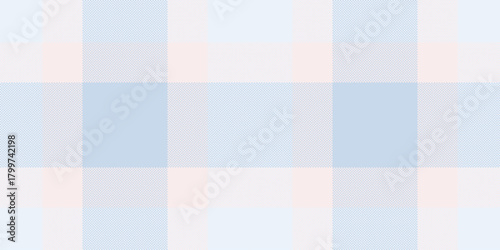 Subtle plaid pattern in light blue and white, with a hint of pastel peach. Soft, versatile background, perfect for textiles, crafts, or digital design projects.