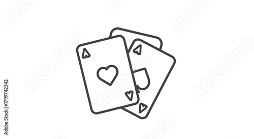 Minimalist Illustration of Stacked Aces for Gaming and Entertainment Concepts