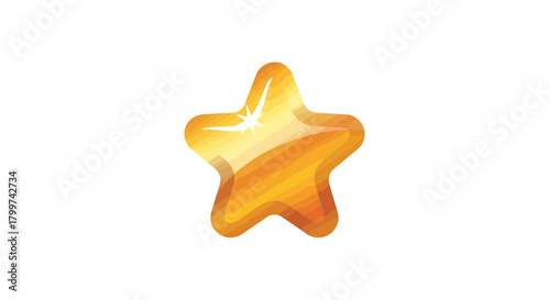 Radiant amber star shimmering on a pristine canvas, a captivating celestial illustration