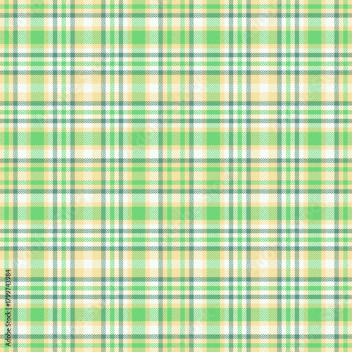 Fiber texture seamless textile, dogtooth background plaid fabric. Cowboy pattern tartan vector check in green and yellow colors.