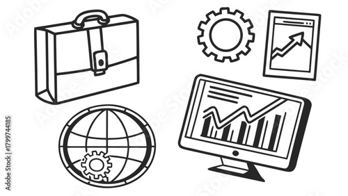 Briefcase, Charts, and Gear