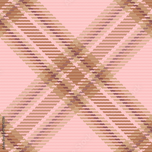 Livingroom tartan seamless texture, fibre check fabric textile. Refresh vector plaid pattern background in light and orange colors.
