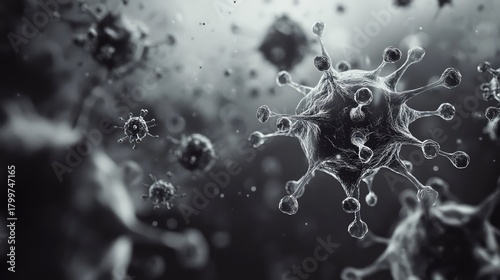 Microorganism virus spread causing disease and pandemic