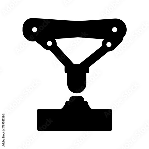 Abstract black silhouette of a mechanical joint or linkage