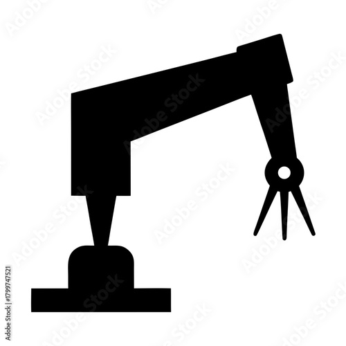 Industrial robotic arm silhouette for manufacturing automation