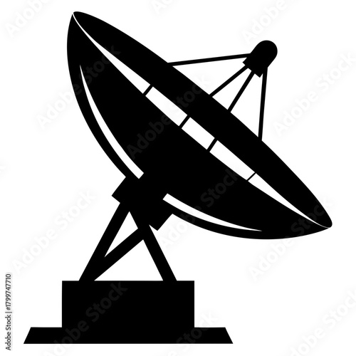 Silhouette of a satellite dish antenna