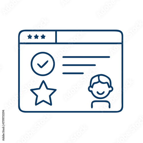 Interactive children’s quiz icon featuring a star-marked option and child icon for educational platforms and assessment tools