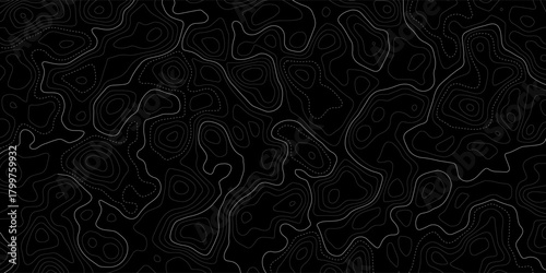 Untitled-Abstract Topographic maps Pattern gold contour line Banner in texture black Background