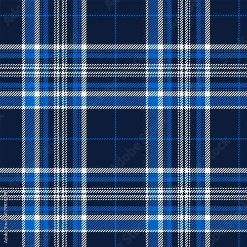 Modern plaid seamless pattern with white and blue