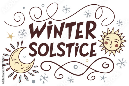 WINTER SOLSTICE vector illustration 