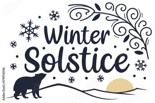 WINTER SOLSTICE vector illustration 