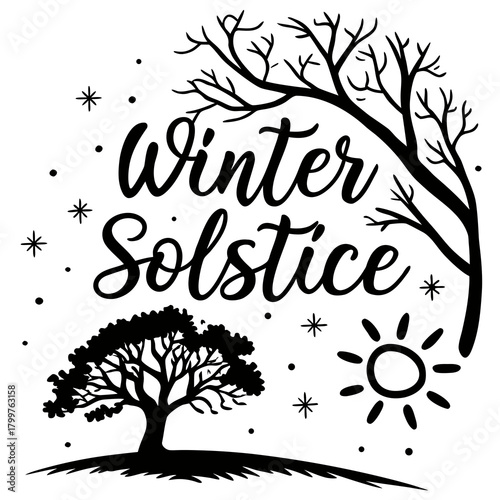WINTER SOLSTICE vector illustration 