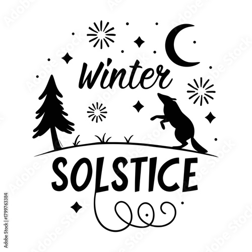 WINTER SOLSTICE vector illustration 