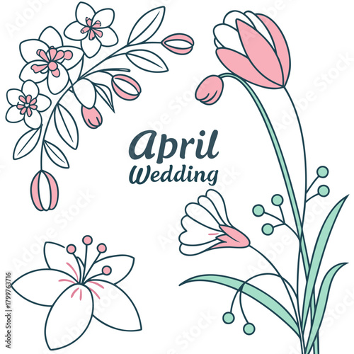 Elegant floral design for an april wedding celebration