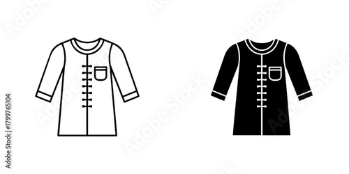 Robe icon isolated on bathrobe, dressing gown, or housecoat for relaxation concept