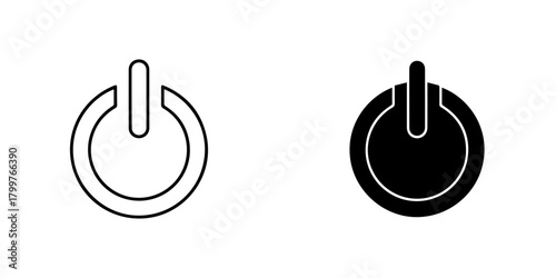 A power button icon, representing the concept of on and off isolated on