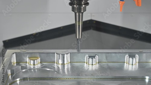 The CNC milling machine finish cut the aluminum mold parts by solid ball nose end mill tool.