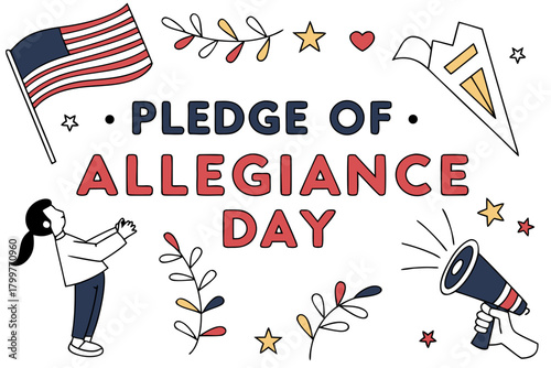 PLEDGE OF ALLEGIANCE DAY vector illustration 