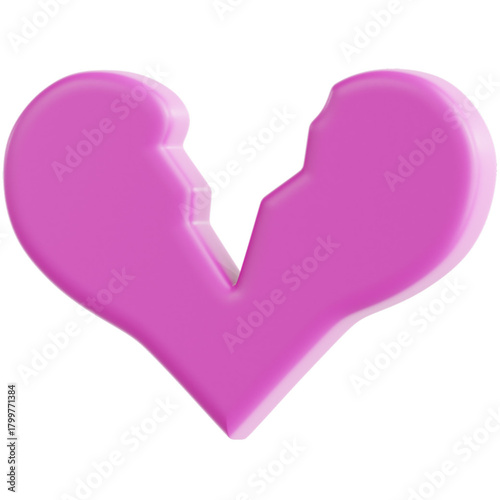 Broken Heart Symbol of heartbreak, sadness, and emotional pain. A visual representation of grief