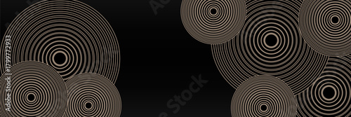 dark brown background with golden circles. modern background. vector illustration. eps 10