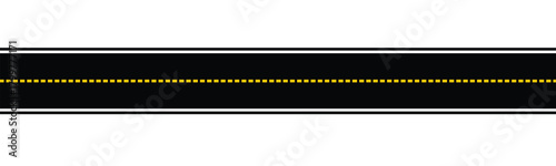 Seamless Road Marking on a White. Top View. Straight Highway. Vector ilustration.