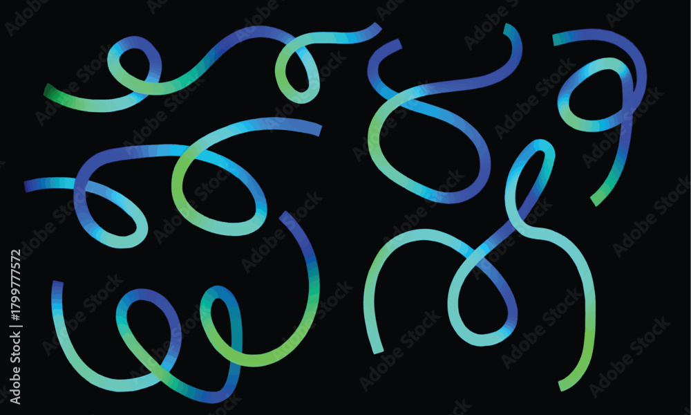 Fototapeta premium Abstract Spirals Colorful Vector Illustrations on Black Background