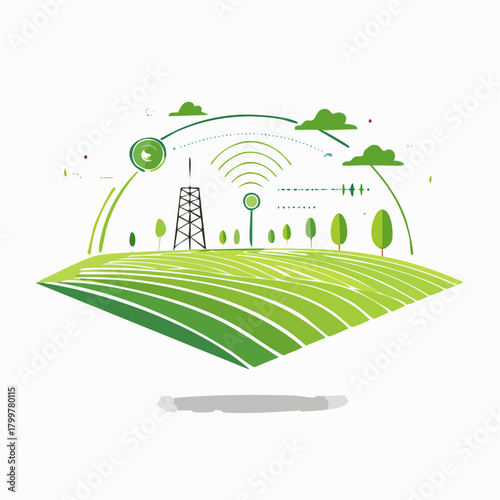 Smart Agriculture and IoT Technology Vector