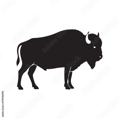 Bull vector silhouette isolated on white Background