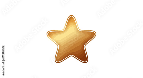 Golden star with layered texture on a bright background adds an elegant and refined touch
