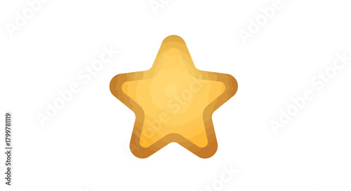 Golden celestial form isolated a five pointed star on a pure white backdrop