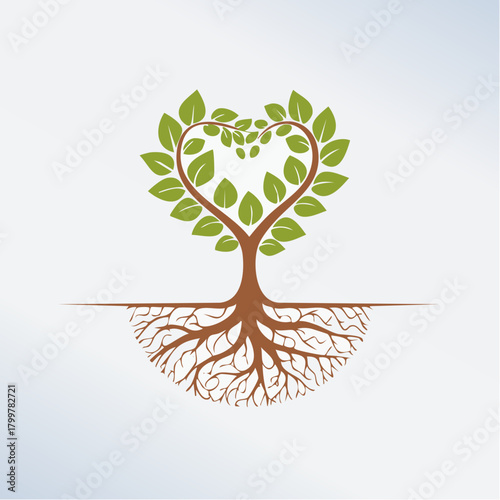 Growing Love Heart Tree with Strong Roots
