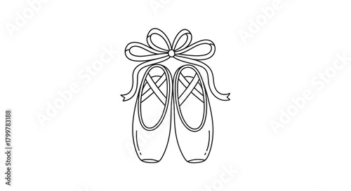 Elegantly lined ballet slippers with a delicate bow enhancing grace and movement