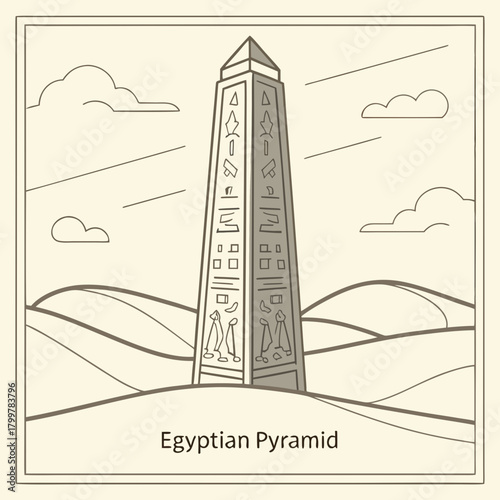 vector illustration of a set of egyptian symbols