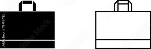 Icon set of shopping bags in black and white style for retail and e commerce design