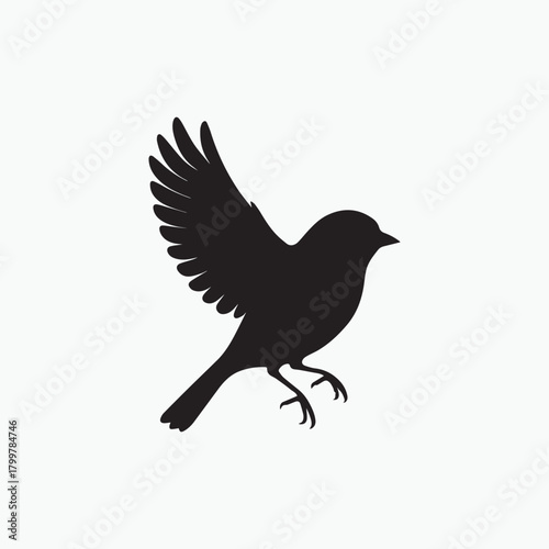 Bird Silhouette Isolated
Black Bird Taking Flight Silhouette
Minimalist Flying Bird Icon
Small Bird Silhouette