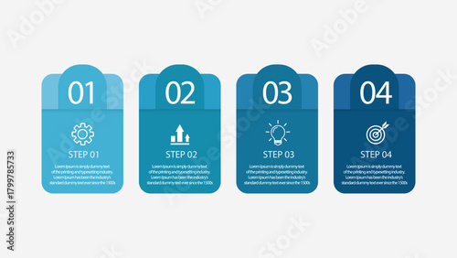 modern business infographic template with four steps or options