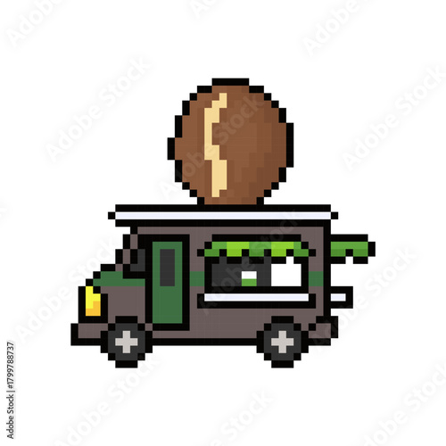 COFFEE TRUCK VAN PIXEL ART