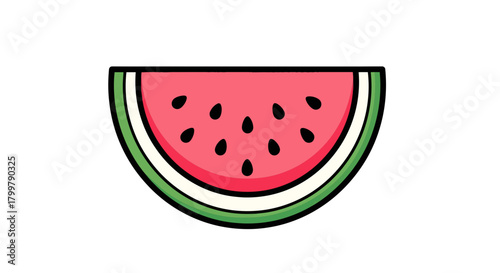 Vibrant watermelon slice illustration bringing a juicy summer vibe design element