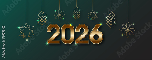 2026 golden new year festive background for holiday greetings, celebration banners, seasonal promotions, invitations, and digital designs.