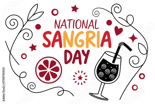 NATIONAL SANGRIA DAY vector illustration 