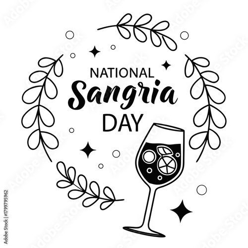 NATIONAL SANGRIA DAY vector illustration isolated on white background