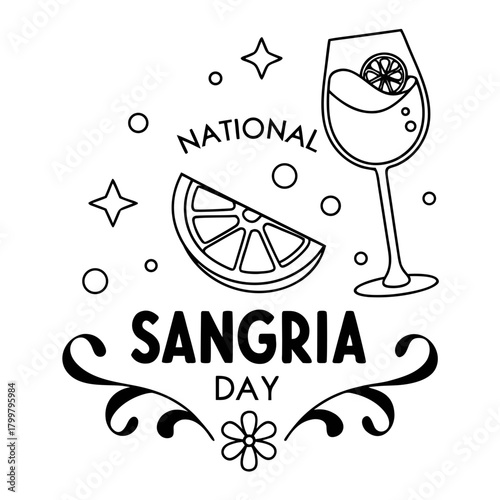 NATIONAL SANGRIA DAY vector illustration isolated on white background