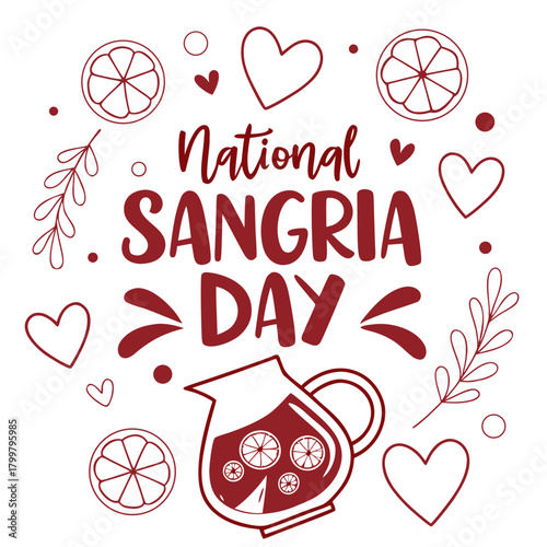NATIONAL SANGRIA DAY vector illustration 