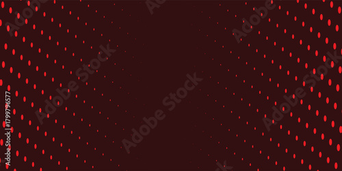Halftone seamless pattern. Dot background. Gradient faded dots. Half tone texture. Gradation patern. Black color circle isolated on red backdrop for overlay effect. Geometric bg. Vector illustration
