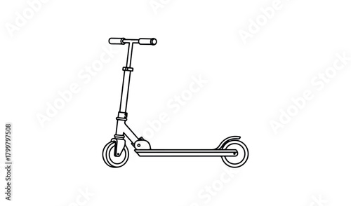 Simple line drawing of a foldable kick scooter