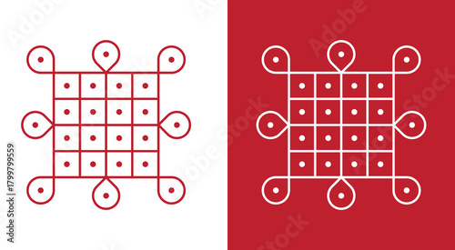 Traditional Tamil Kolam Vector Design