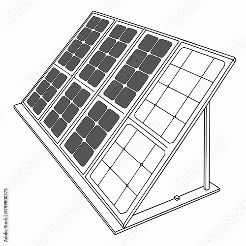 Solar panel array on a stand isolated on