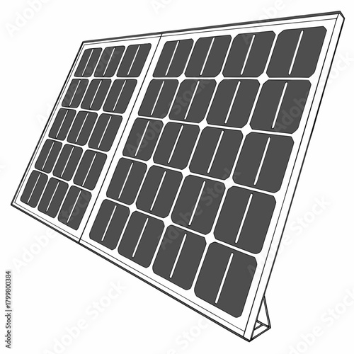 Solar panel array on a stand isolated on