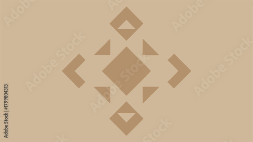 Beige Geometric Diamond and Triangle Motif on Light Beige Background pattern light brown
