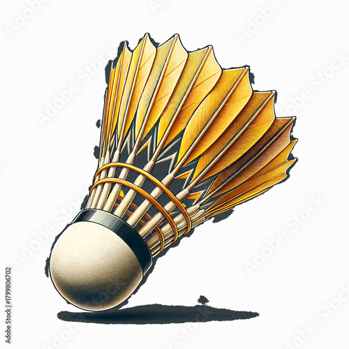 badminton racket and shuttlecock